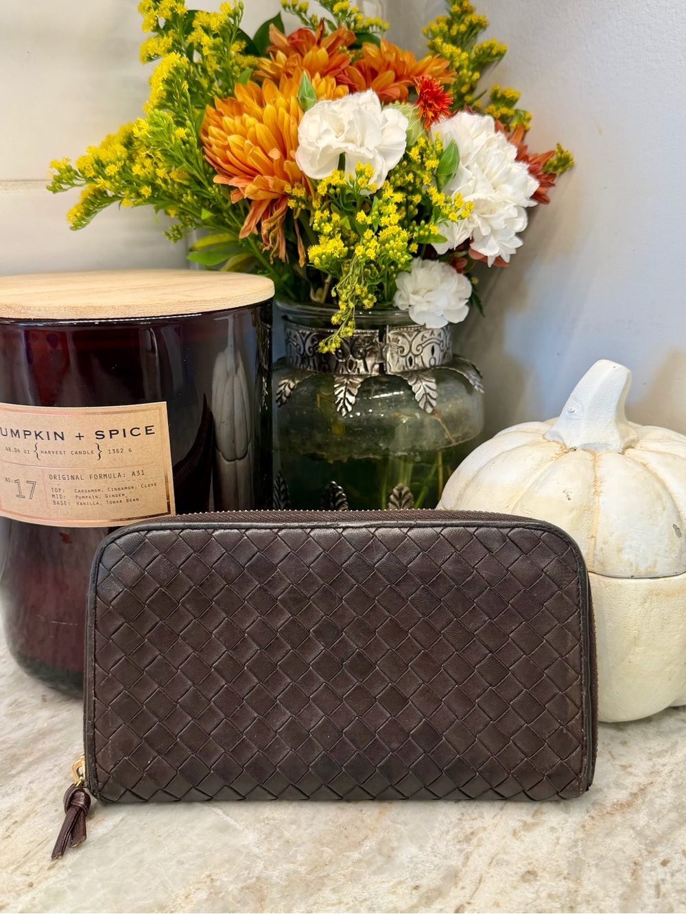 Vintage Bottega Veneta Intrecciato Zip-Around Wallet 🤎